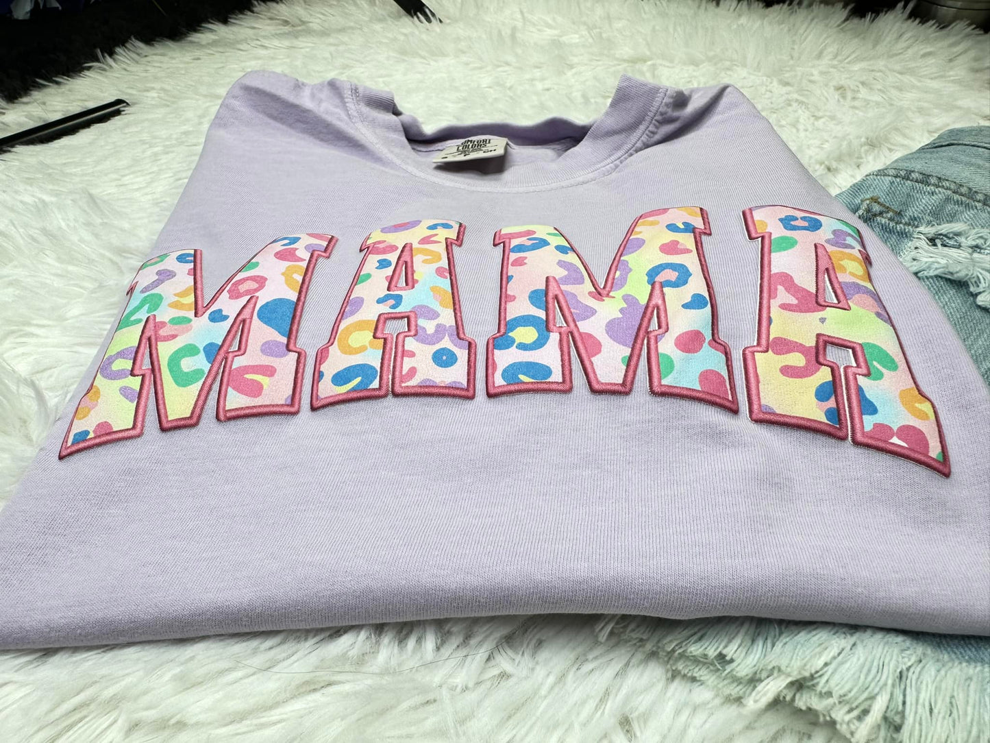 Mama Colorful Leopard Puff