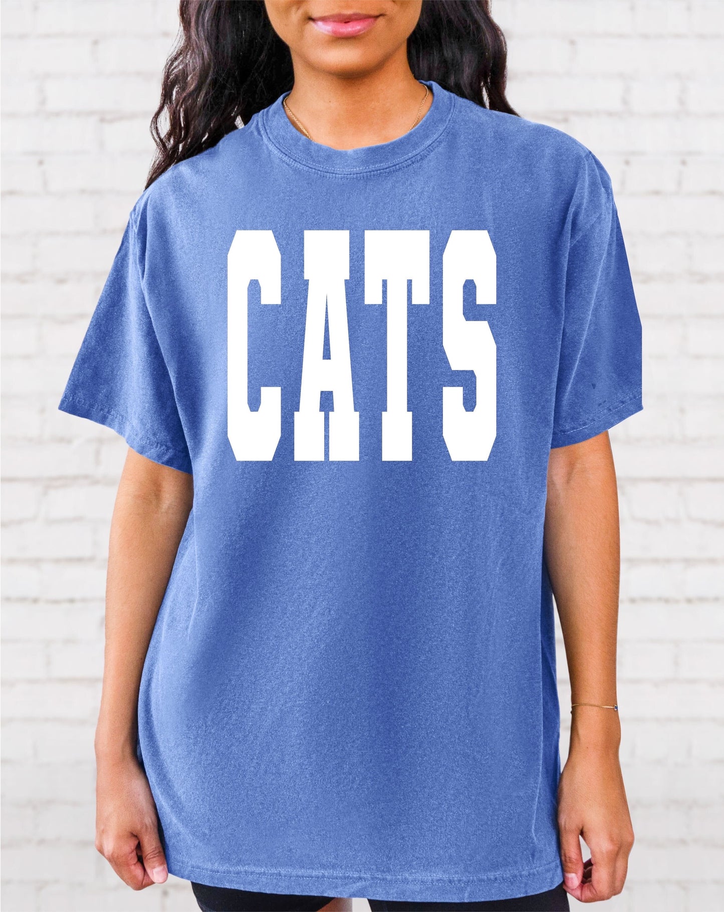 Cats White Spangle Tee