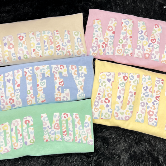 Custom Pastel Leopard Puff Names