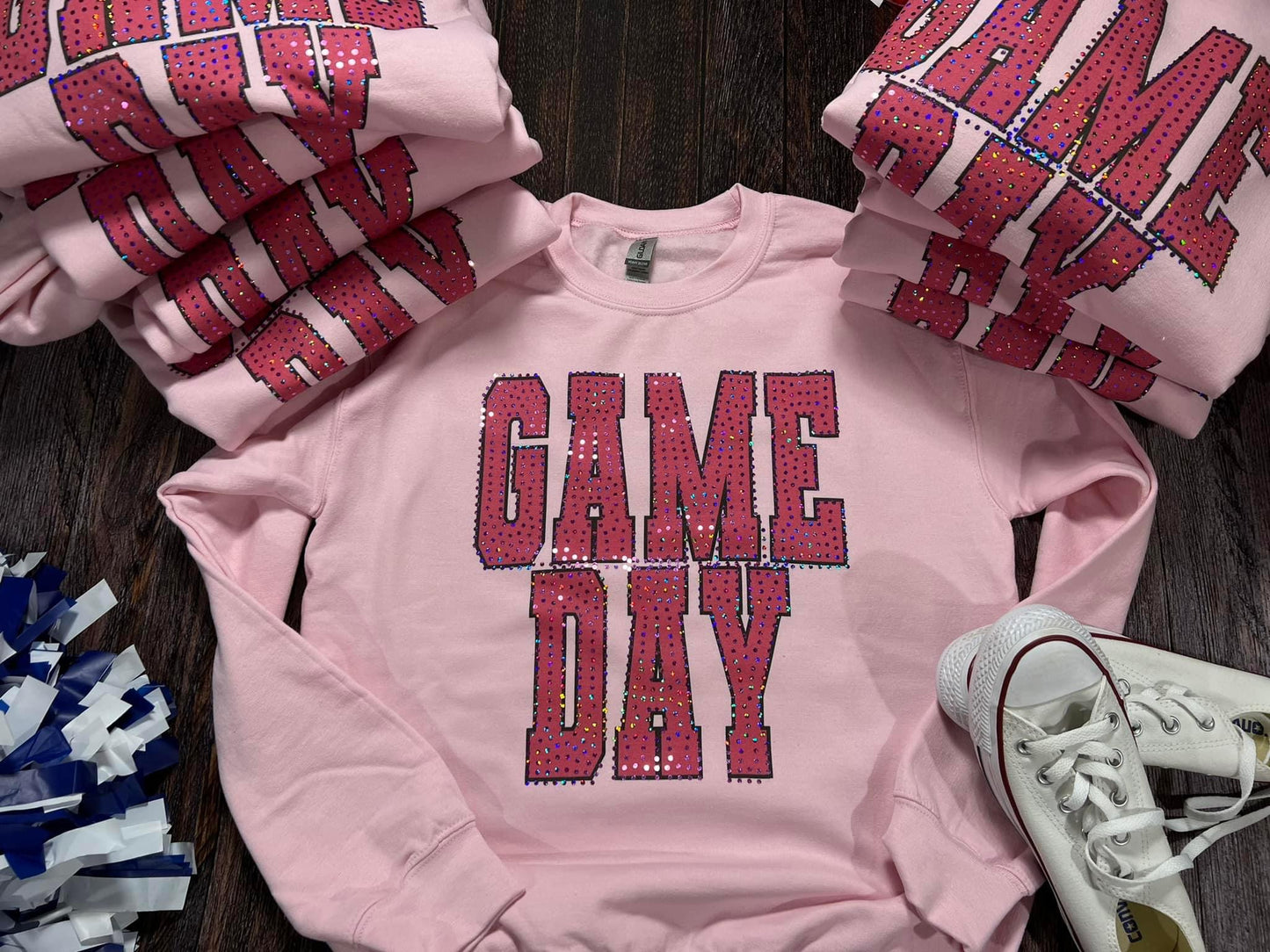Game Day Red & White Spangle Fleece
