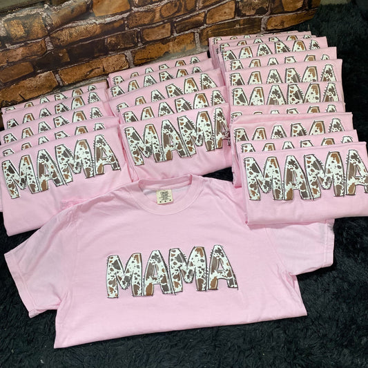 Mama Cowhide Puff Tee