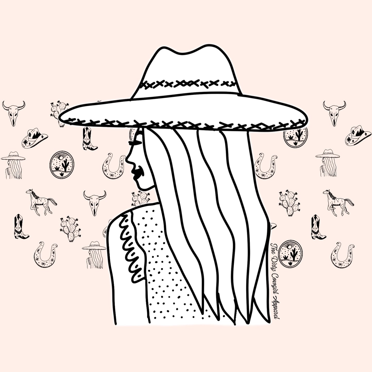 Cowgirl Sketch ToddlerTee