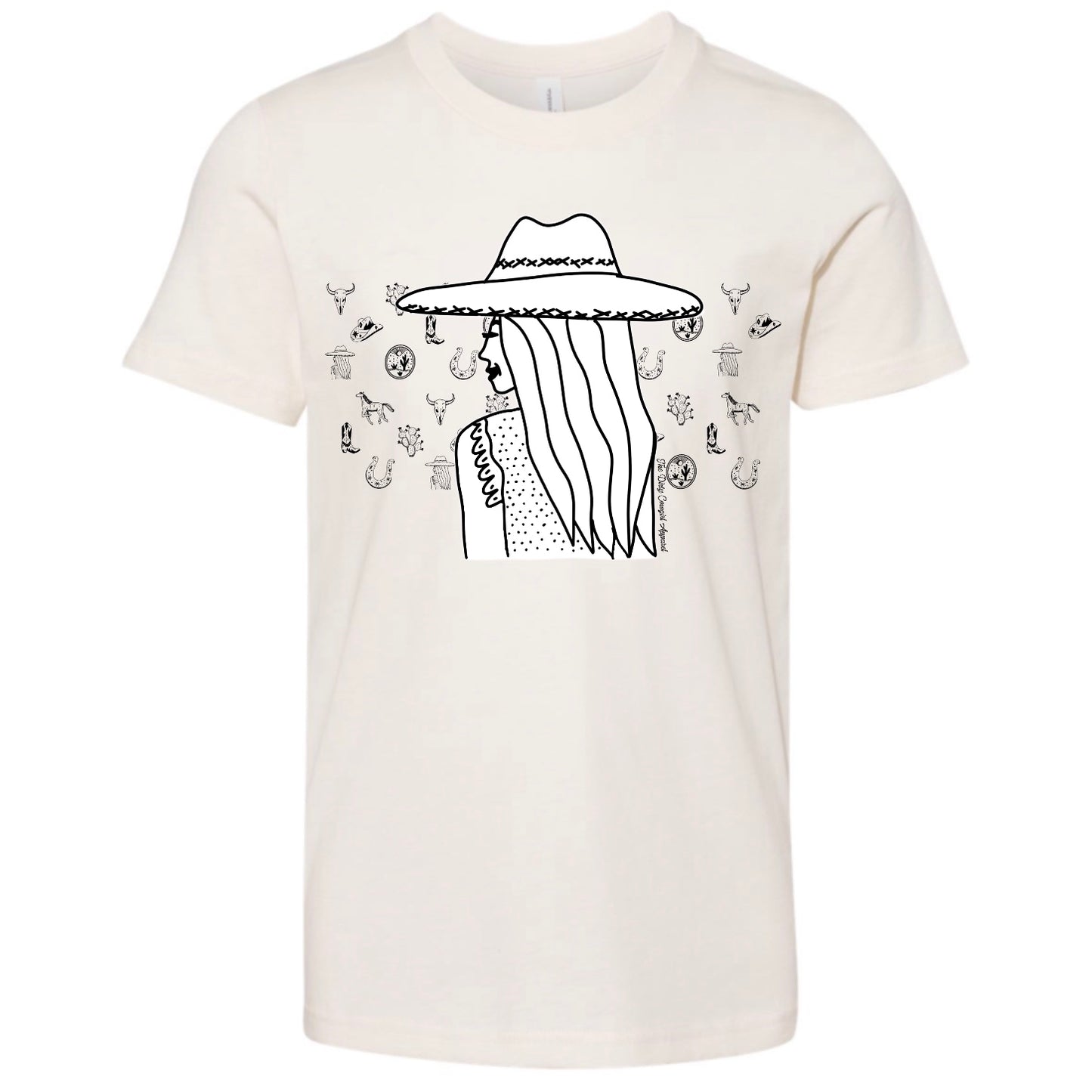 Cowgirl Sketch Youth Tee