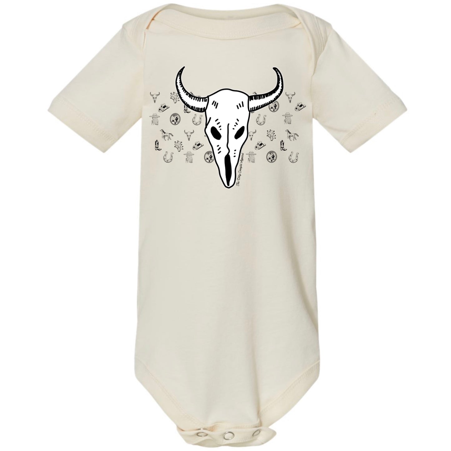 Bison Skull Sketch Onesie