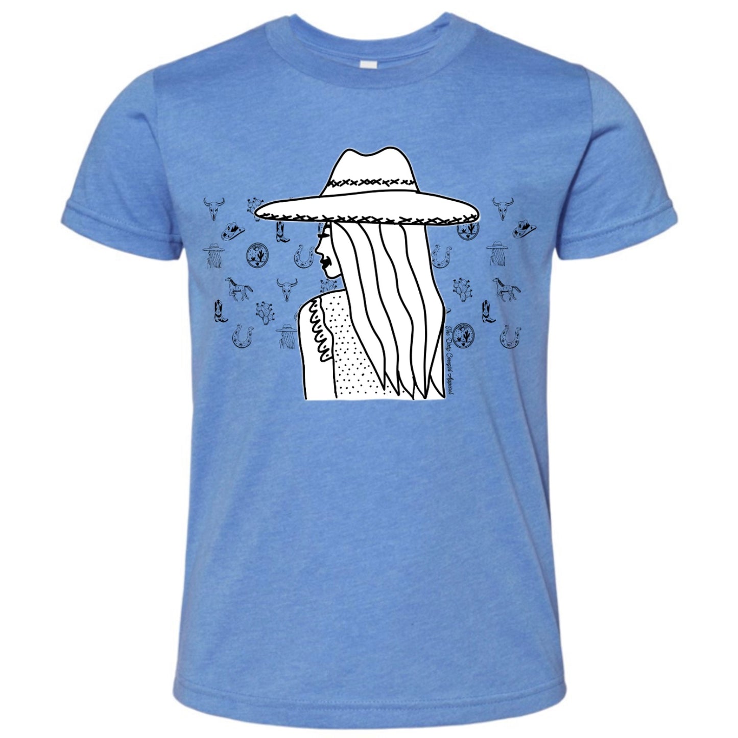 Cowgirl Sketch Youth Tee