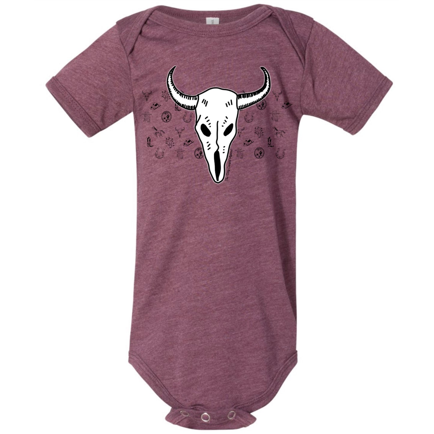 Bison Skull Sketch Onesie