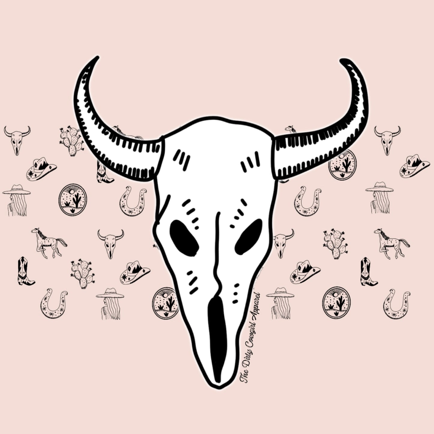 Bison Skull Sketch Onesie