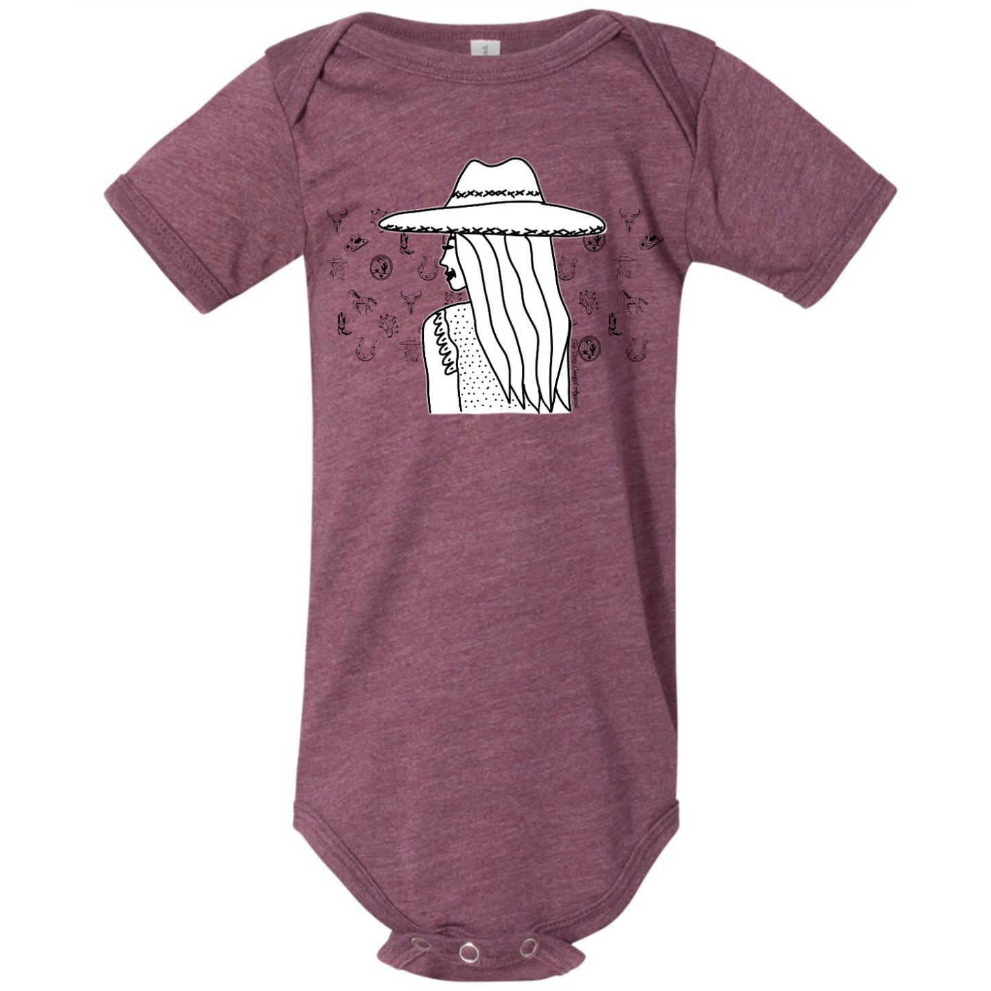 Cowgirl Sketch Onesie