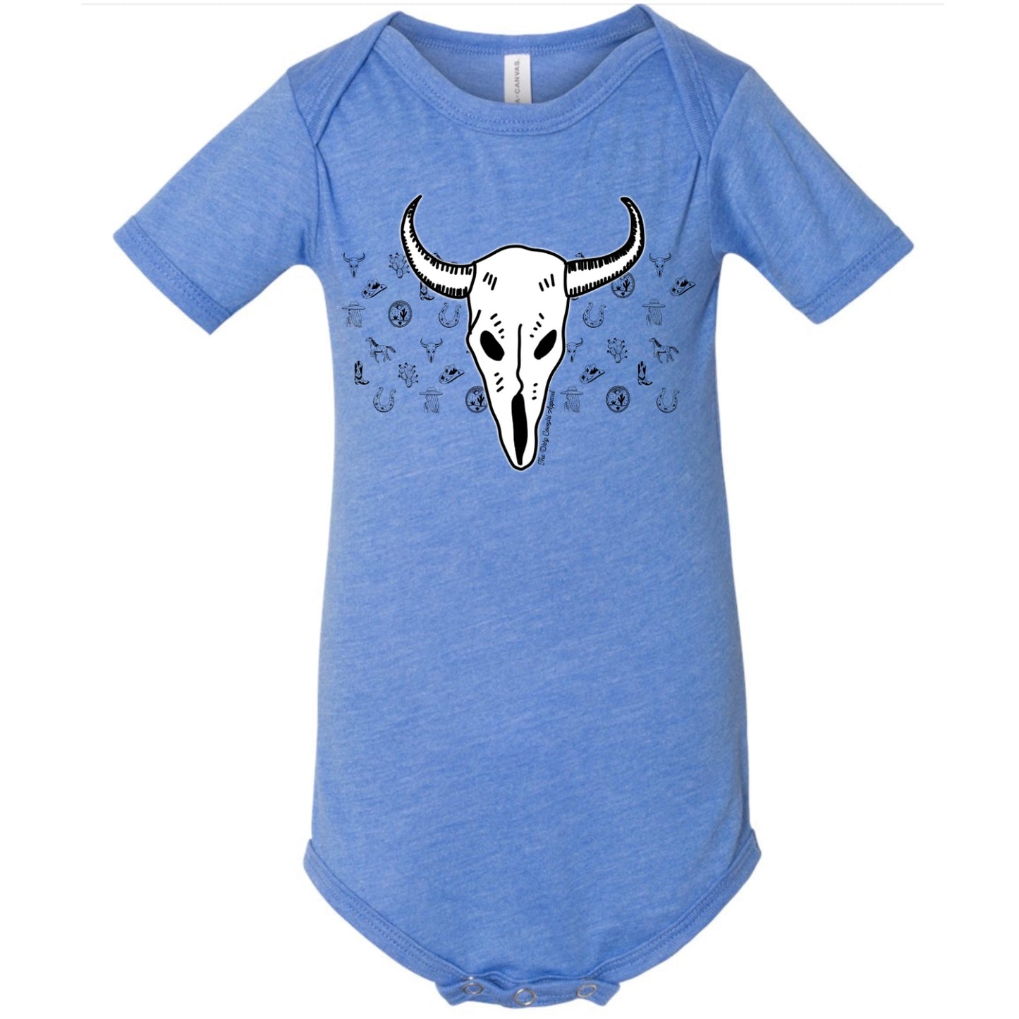Bison Skull Sketch Onesie