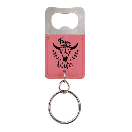 FARM WIFE Bottle Opener Keychain