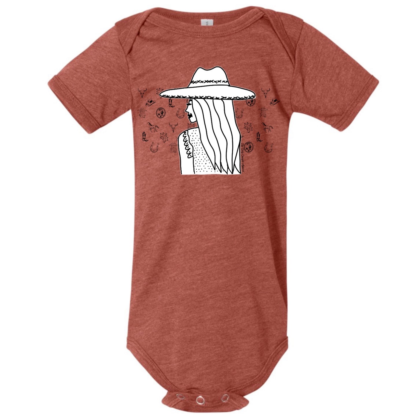 Cowgirl Sketch Onesie