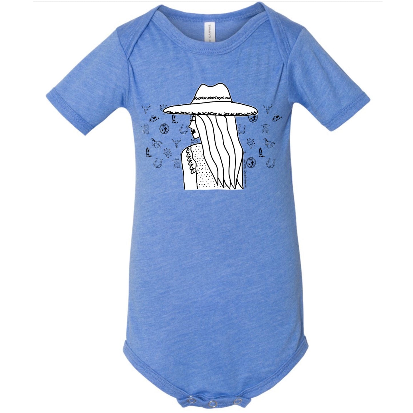 Cowgirl Sketch Onesie
