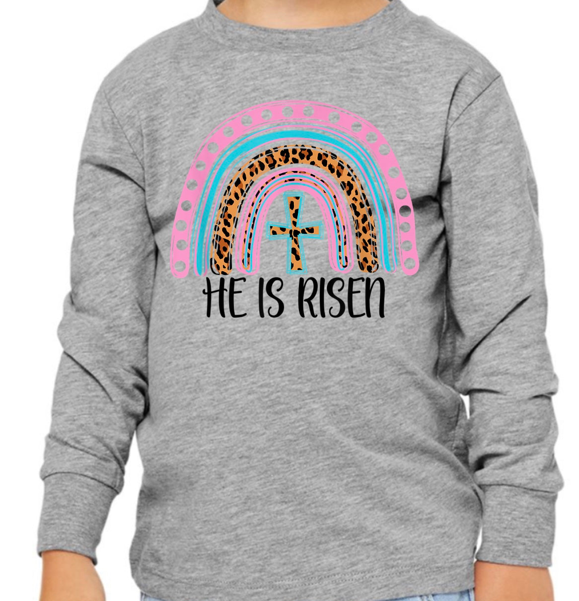 He is Risen Rainbow Toddler Long Sleeve