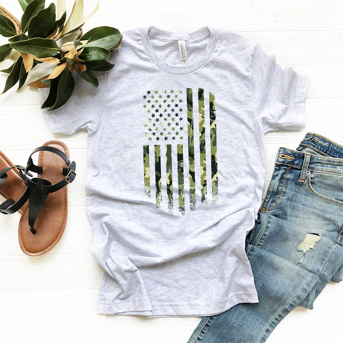 Camo American Flag T-Shirt
