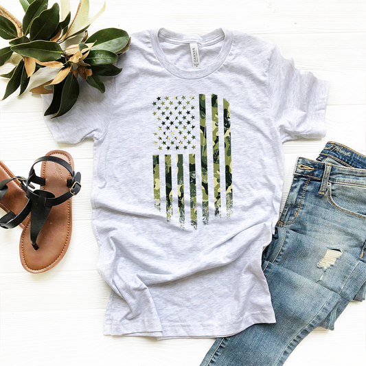 Camo American Flag T-Shirt