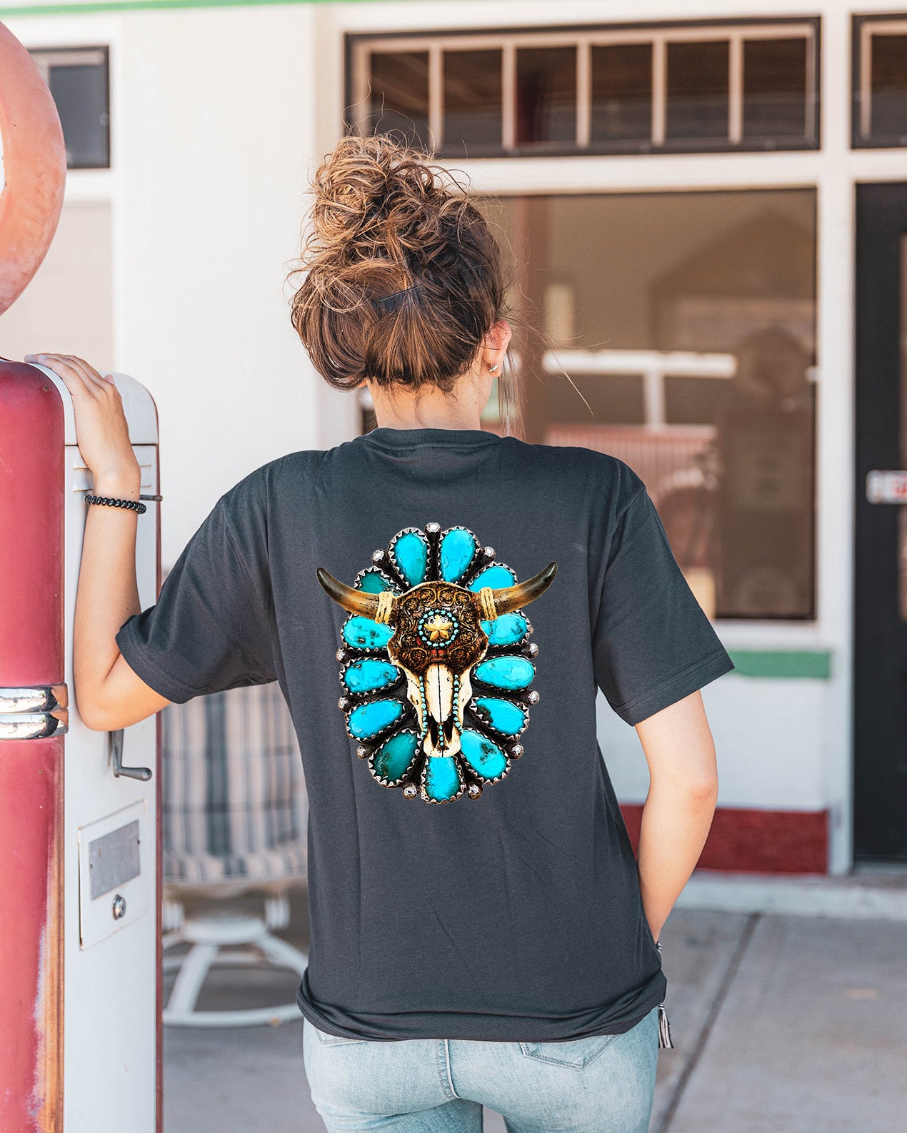 Turquoise Skull Tee