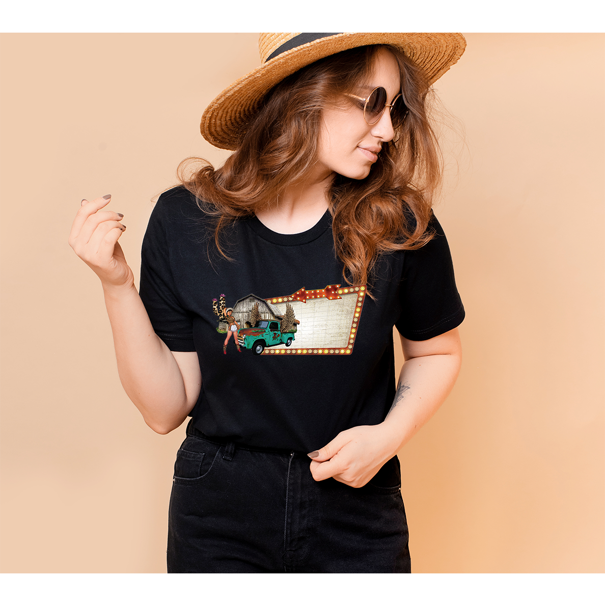 Cowgirl Barn Black T-Shirt