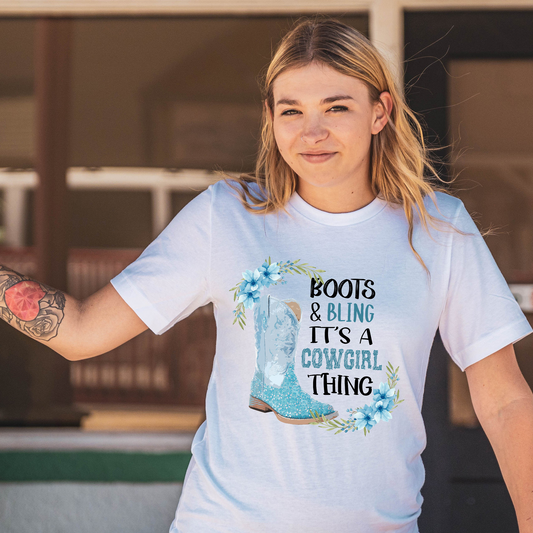 Boots and Bling Cowgirl Thing T-Shirt