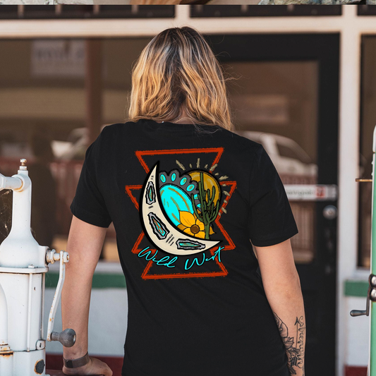 Wild West Moon Back Print T-Shirt
