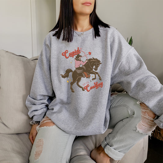 Cupid Aim For a Cowboy Sweatshirt