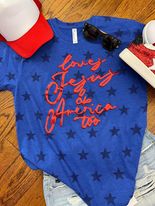 Loves Jesus and America Too - Star Tee