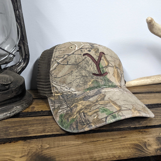 Ranch Brown Washed Printed Trucker Cap
