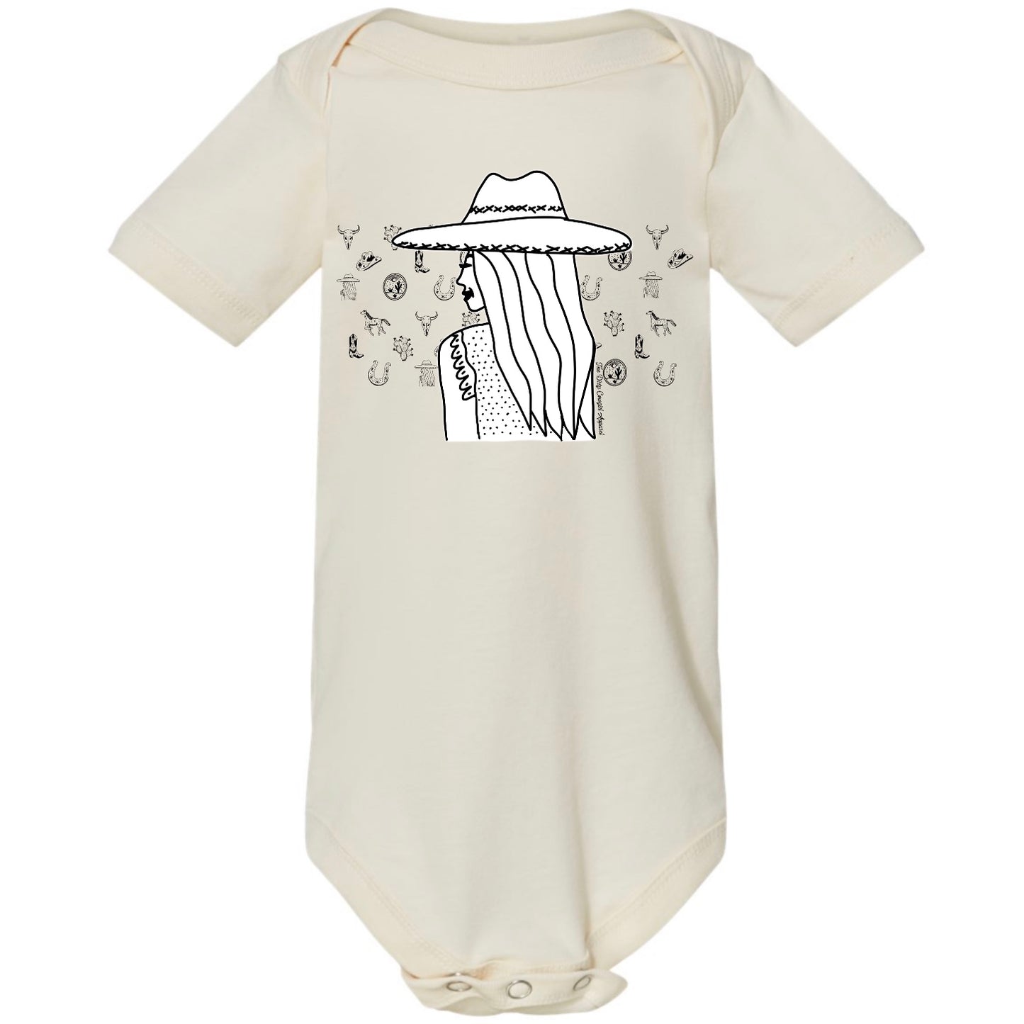 Cowgirl Sketch Onesie