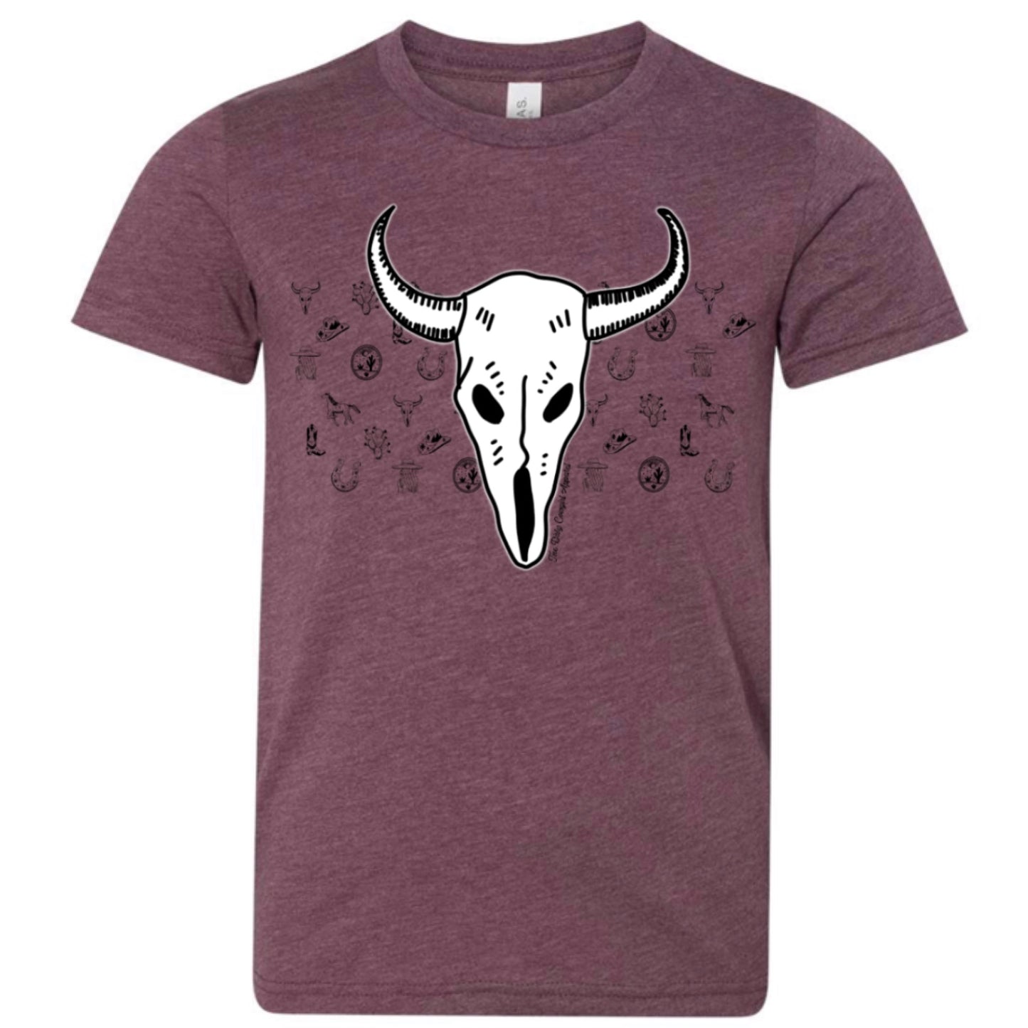Bison Skull Sketch Youth Tee
