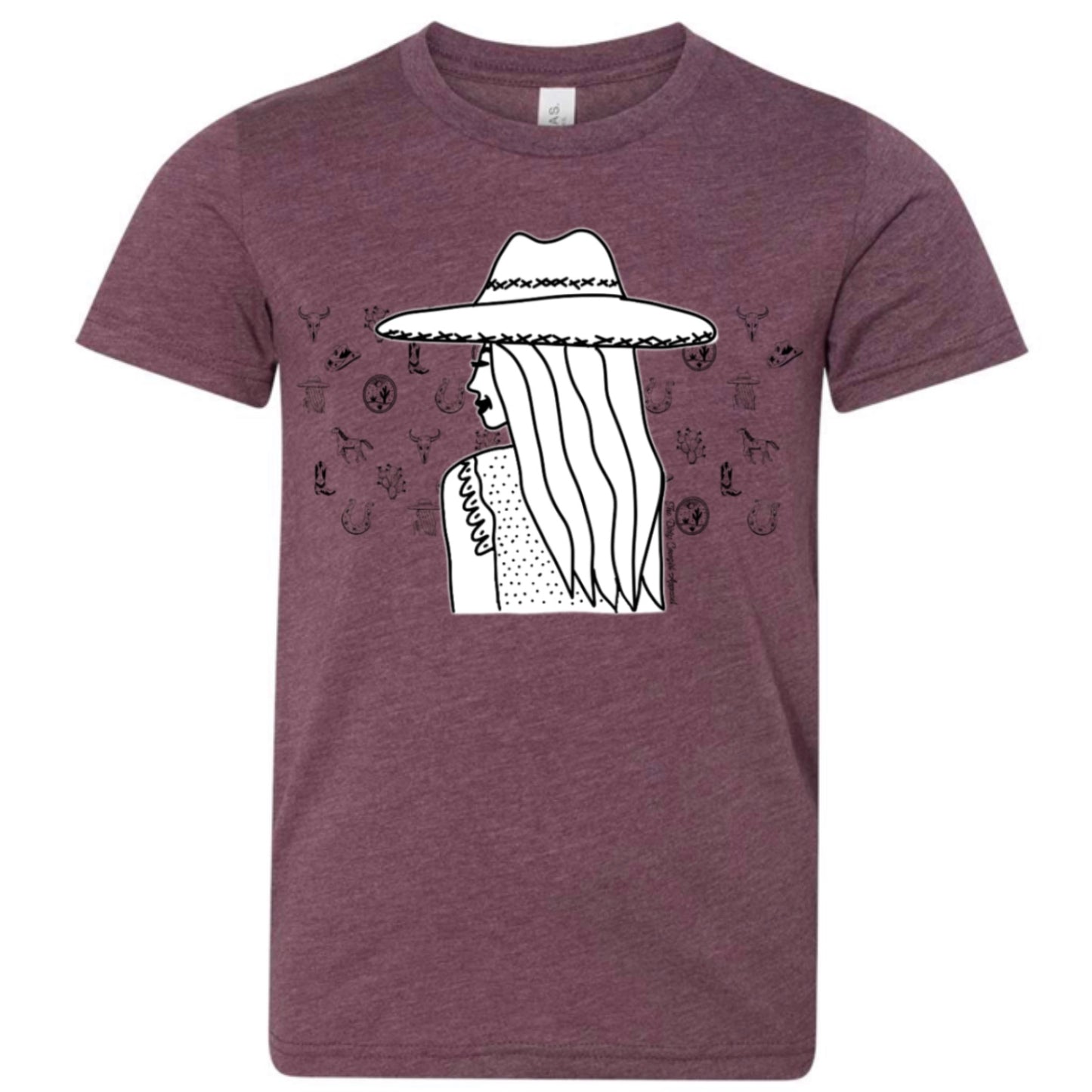Cowgirl Sketch Youth Tee