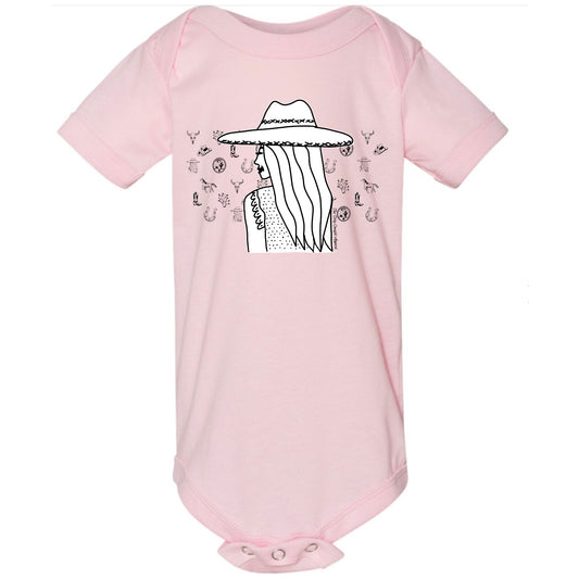 Cowgirl Sketch Onesie