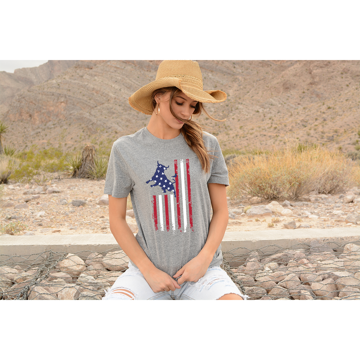 Rodeo American Flag T-Shirt