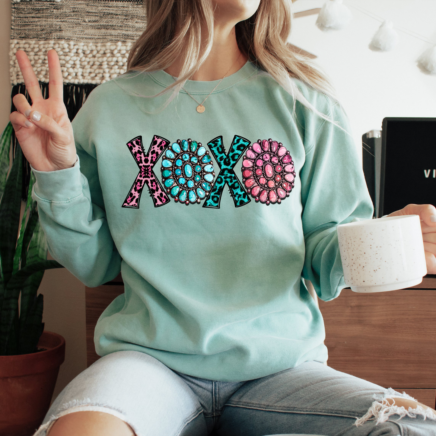 XOXO Pattern Sweatshirt